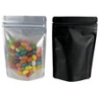 thumbnail image 2 of Matte Black Stand Up Clear Mylar Pack Heat Seal Zipper Bag Grocery for Zip Resealable Airtight Aluminum Lock Food Storage Pouches with Window (50, 6x9.3 inch), 2 of 5
