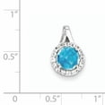 thumbnail image 2 of Sterling Silver Rhodium White Topaz & Lght Sw. Blue Circle Pendant (16 X 10) Made In India qp3035bt, 2 of 2