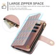 thumbnail image 6 of Decase for Samsung Galaxy A56 5G Wallet Phone Case with Crossbody Lanyard Strap&Wrist Strip,Shockproof Stylish Zipper Pockets Case with Card Slots+Cash Slots,PU Leather Folio Book Design,Rosegold, 6 of 9