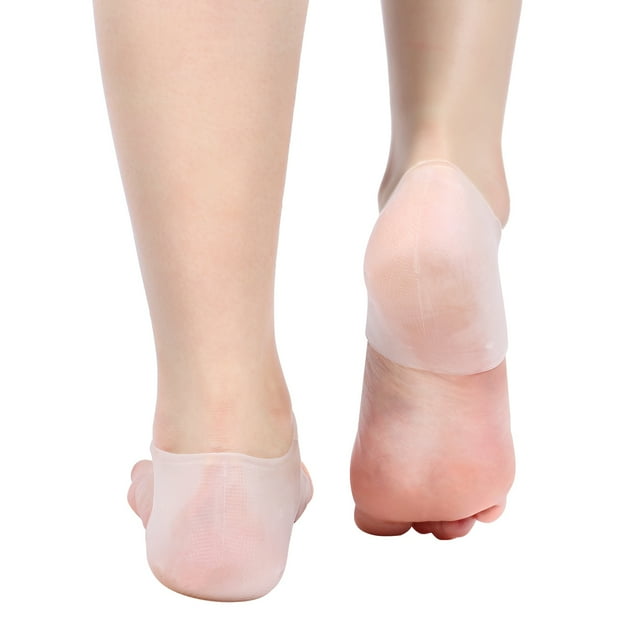 Ymiko 4 Types 2 Pcs Chaussettes de Protection en Gel Hydratant pour Talons, Soulagement de la Douleur