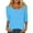 Sky Blue, variant on Daznico Womens Tops - Women's Casual Solid Color Crew Neck Low Cut 3/4 Sleeve T Shirt Top - Shirts for Women,Color:Army Green,Size:XXL
