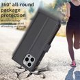 thumbnail image 6 of for iPhone 13 Pro Zipper Wallet Case with Wrist Hand Strap & Card Slots Holder, Business PU Leather Shockproof Flip Kickstand Purse Protective Cover Case for iPhone 13 Pro, Black, 6 of 8
