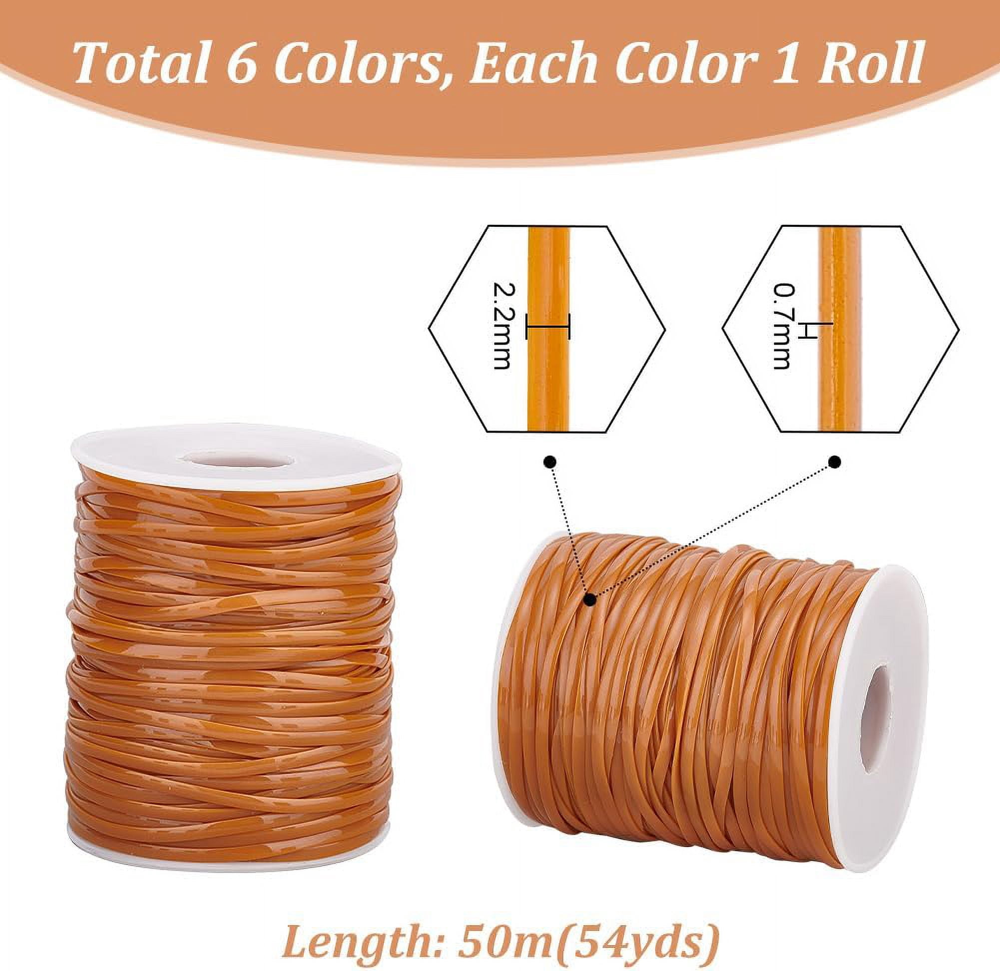 1Set 300m Flat Lanyard String 6 Colors Plastic Lacing Cord Gimp String Brown Theme PVC String for Jewelry Bracelet and Lanyard Weaving Anklets Keychain Arts and Crafts School Project