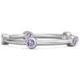 thumbnail image 2 of Mooneye 925 Sterling Silver Stackable Amethyst Five Stone Women Wedding Ring, 2 of 3