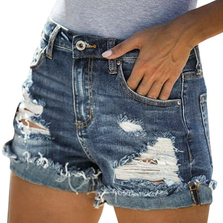 

Women Summer Pants Jeans High Waist Slim Hole Shorts Pants With Pockets Lounge Pants Women Women plus Pajama Pants