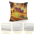 thumbnail image 4 of PIKWEEK Tropical Palms Throw Pillow Covers 18 x 18 inch Sunset with Palm Tree on The Beach Linen Pillow Cushion Cases Square Pillowcases for Sofa Couch Bedroom Living Room Car Multiple specifications, 4 of 5