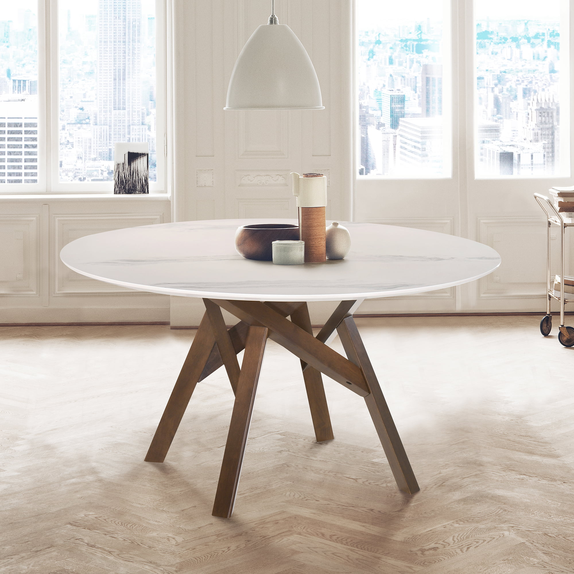 Modern White Round Dining Table - Image to u
