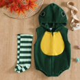thumbnail image 6 of Ruyang My First Thanksgiving Baby Boy Girl Outfit Turkey Hooded Zip Up Sleeveless Tank Romper Bodysuit with Socks, 6 of 9
