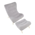 thumbnail image 3 of LumiSource Natural Wood, Grey Sherpa Cloud Chair, 3 of 7