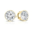 thumbnail image 2 of 14K Yellow Gold Round Lab Grown Diamond Stud Earrings (0.25cttw, G-H, VS2-SI1) Bezel-set, Push-backs by Diamond Wish, 2 of 3