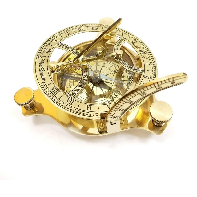 Sundial Compass Cadran Solaire en Laiton Massif