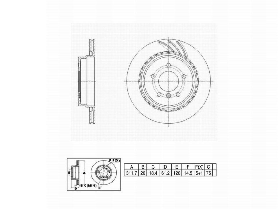Winstop Brake Rotor, Rear Right WS243236, BMW Z3 2002-1998