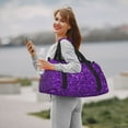 thumbnail image 6 of Bingfone Purple Glitter Print Travel Duffel Tote Bag,Waterproof Shoulder Weekender Bag For Women and Men Swim Sports Travel Gym Bag，Foldable and expandable bag Lightweight, 6 of 7