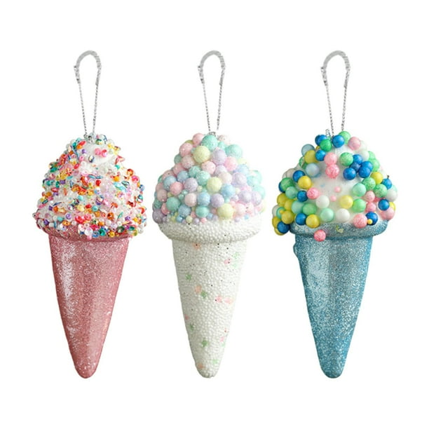 3 piezas de adornos para árbol de Navidad, adornos colgantes, manualidades, novedad decorativa Helado