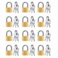thumbnail image 1 of 12 Pack Mini Padlock Small Padlock Solid Brass Locks with 3 Key for Luggage Lock,Backpack,Gym Locker, 1 of 5