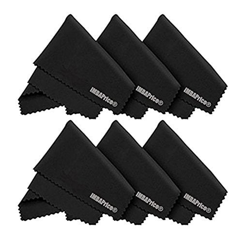 Computer Cleaning Cloth Microfiber Big Camera Lens Glasses Cleaner TV Laptop Pad Tablet Phone Electronics Screen Wipes 12x12, Black 4 Pack 