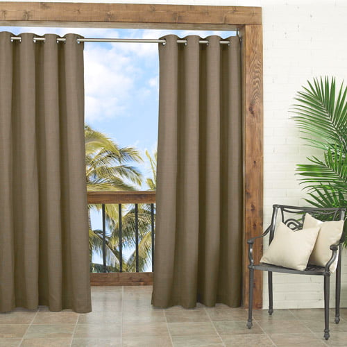 Key Largo Solid Indoor/Outdoor Curtain Panel Parasol 