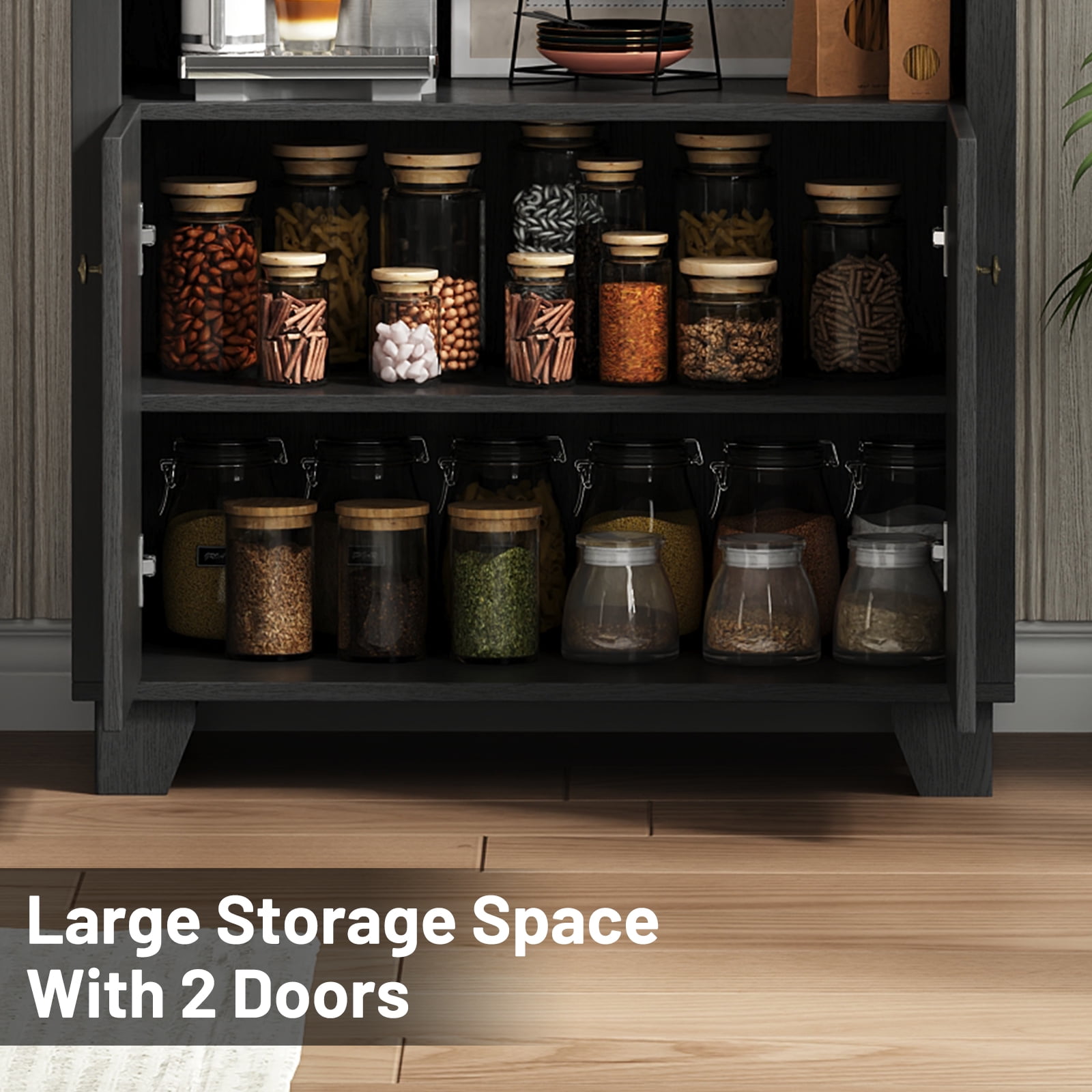 APPLE HOUSE タンス IDEALSOUL Arched Cabinet, 70-Inch Kitchen Pantry Storage
