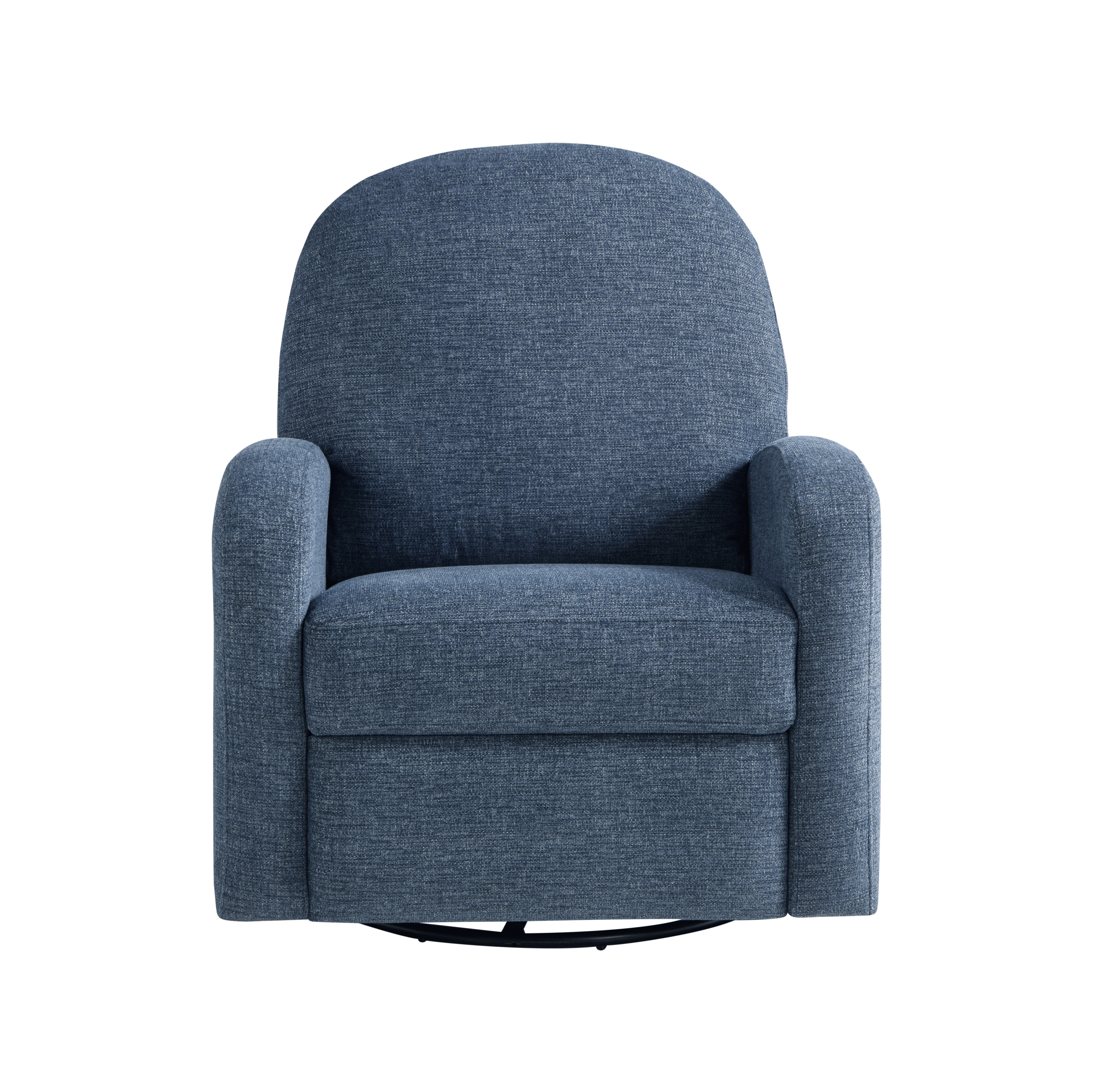 Relax-A-Lounger Pearson Modern Swivel Recliner, Blue Fabric