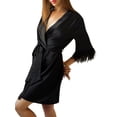 thumbnail image 1 of VISgogo Vestido de Dormir para Mujer, Pijama de Noche de Cintura Alta de Color Sólido de Terciopelo Ropa de baño para el baño VISgogo  moda, 1 of 5
