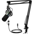 thumbnail image 1 of MAONO Kit de micrófono dinámico XLR/USB, micrófono RGB Podcast con software, silencio, perilla de ganancia, control de volumen, brazo de soporte para streaming, juegos, voz en off, grabación-PD200XS n, 1 of 5