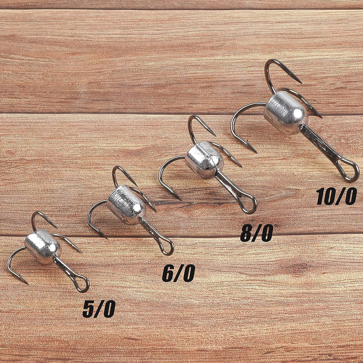 4 Pcs Snagging Hooks Snagging Weighted Treble Hooks（6/0, 8/0, 10/0, 12/0,  14/0）, Hooks -  Canada