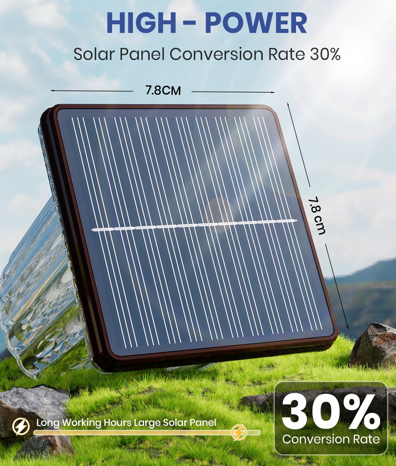 BITPOTT 8 Pack Super Bright Solar Pathway Lights Outdoor, Adjustable Warm&Cool White, Waterproof IP65,  Brown