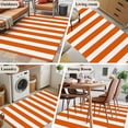 thumbnail image 6 of Burnt Orange Striped Large Area Rugs for Bedroom Living Room, Soft Non Slip Carpet Bedside Rug, Thanksgiving Orange White Stripes Rectangular Floor Cover Kitchen Accent Rug 3'x5' for Office, 6 of 9