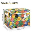 thumbnail image 5 of Yayeee Collapsible Cube Storage Bin with Lid Fabric Closet Decorative Basket with Handles, Colorful Birds Pattern, 5 of 7