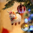thumbnail image 3 of Decoraciones coloridas de ganado de las tierras altas para la decoración del árbol de Navidad, manualidades, colgantes de acrílico, decoraciones navideñas 2024 Natal, 3 of 4