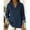 Blue, variant on Women's 3/4 Sleeve Tops Solid Color Retro Denim Like Loose 3/4 Sleeve Comfort Neck Shirt V Neck T Shirts for Women