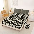 thumbnail image 2 of Homewish Yellow Wave Lines Queen Sheets,Contemporary Art Queen Sheet Sets,4pcs,1 Flat Sheet, 1 Fitted Sheet and 2 Pillowcases, 2 of 6