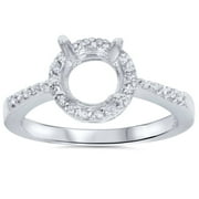 Pompeii 1/4ct Round Pave Diamond Halo Engagement Ring 14K Mount Setting Mounting Vintage