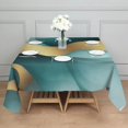 thumbnail image 3 of Teal Gold Marble Pattern Square Tablecloth,Waterproof Square Table Cover,Wipeable Spillproof Washable Table Cover for Home Kitchen Party Decor 42"X42"(107x107cm), 3 of 6