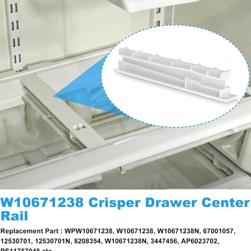 CEORPER W10671238 Easy Install ABS Plastic Rail for Fridge Drawer Slides