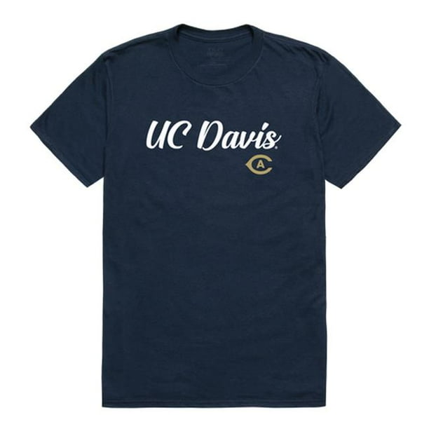 W Republic 554-161-NVY-04 University of California Davis Script T-Shirt, Navy - Extra Large
