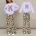 thumbnail image 2 of WAVSUF Girls Graphic Sets 2 Piece Long Sleeve Sweatshirt and Flare Leg Pants Fall Breathable Casual Clothes 11, 2 of 7