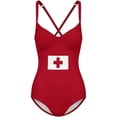 thumbnail image 5 of Women's Patriotic Flag Print One Piece Swimsuit Adjustable Straps Tummy Control Resort Beachwear, 5 of 5