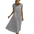 thumbnail image 5 of YTCAMLO 100%Cotton Summer Dresses for Women Fashion Boho Hollow Out Trim Short Sleeve Maxi Dress Comfy Breathable A Line Long Dresses, 5 of 9