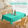 thumbnail image 2 of Decorelia Linen Rectangle Tablecloth for Dining Table, Coffee Table, Soft Wrinkle-Free Wipe Clean Table Cloth for Party, Wedding, Outdoor, Easy to Clean(Oblong, 52 x 70 inch (Rectangular), Turquoise), 2 of 15
