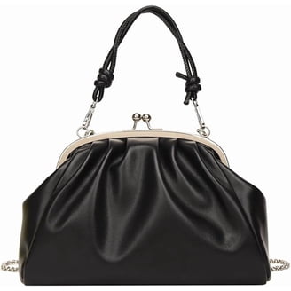 APLUSH Retro Crossbody Bag – Dumpling Clutch Purse With Removable Strap, PU Leather, 8.6" X 5.9" X 4.3"