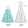 thumbnail image 3 of Haosy 2 Pack Kitchen Wash Cloths with Hanging Loops Absorbent Absorbent Quick Drying Hand Towels, Turquoise Bubbles, 3 of 7