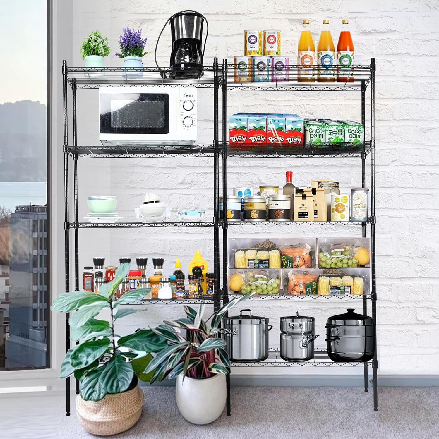 Simple Deluxe 5-Tier Storage Shelving Unit, 24" D x 14" W x 59 "H