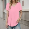 thumbnail image 2 of Women's T-Shirts Casual Short Sleeve Stylish Tops for Everyday - Versatile V-Neck Design with Lace Detailing for Spring Summer Wear, 2 of 5