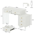 thumbnail image 3 of Yardi Yarda 5-Drawer Computer Desk with Transparent Acrylic Base and Legs, Desk for Indoor, White, 3 of 6