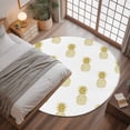 thumbnail image 2 of 3ft Round Rug, Pineapple Non-Skid Rubber Backing Large Area Rugs - Living Room Bedroom Home Office, Modern Abstract Yellow Fruits Textured Indoor Floor Mat Carpets Washable Rug, 2 of 9