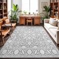 thumbnail image 2 of Light Gray Boho Paisley Rectangle Rug 6'x9' Vintage Floral Classic Traditional Washable Area Rugs for Living Room Bedroom Entryway Non Slip&nbsp; Entrance Door Mat Indoor Floor Carpet, 2 of 9