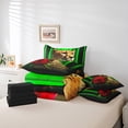 thumbnail image 5 of Leopard Rose Bed in a Bag Twin 7 Pieces,Abstract Green Ombre Comforter Set Reversible Cheetah Print Floral Design,Ultra Soft & Breathable Bedding Sets with Comforter,Sheets,Pillowcases & Shams, 5 of 5