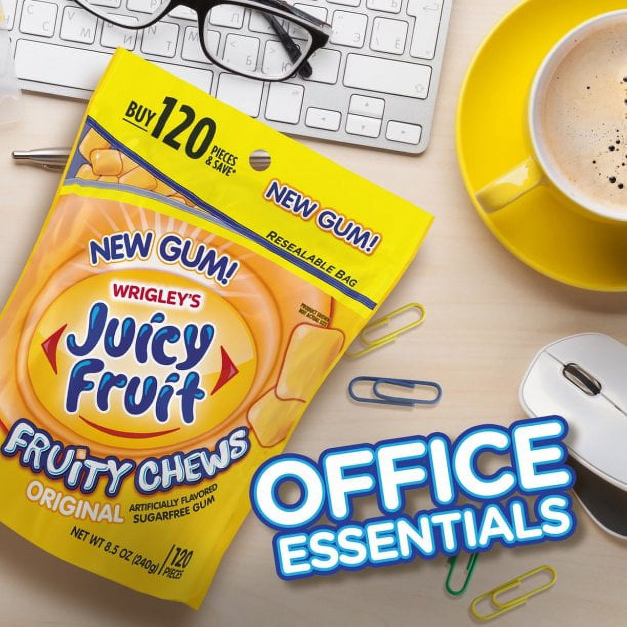 Juicy Fruit Chewing Gum, Value pack - 120 Count Bulk Gum Bag
