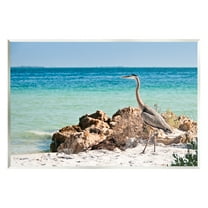 Stupell Industries Heron Watching Ocean Animals & Insects Photography Unframed Art Print Wall Art, 19 x 13